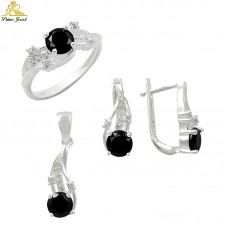 Gümüş zirkon taşlı set